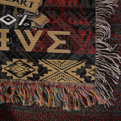 Heart is 100% Native Woven Blanket - 100% Cotton Throw