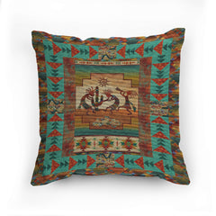 Kokopelli Tribal Woven Pillow - 17"x18" Cotton Blend