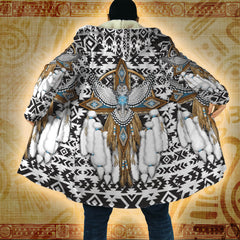 Snowy Owl Wisdom - Native American Hooded Cloak