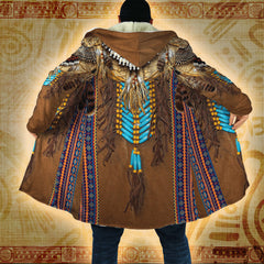 Blue River Warrior - Native American Hooded Cloak