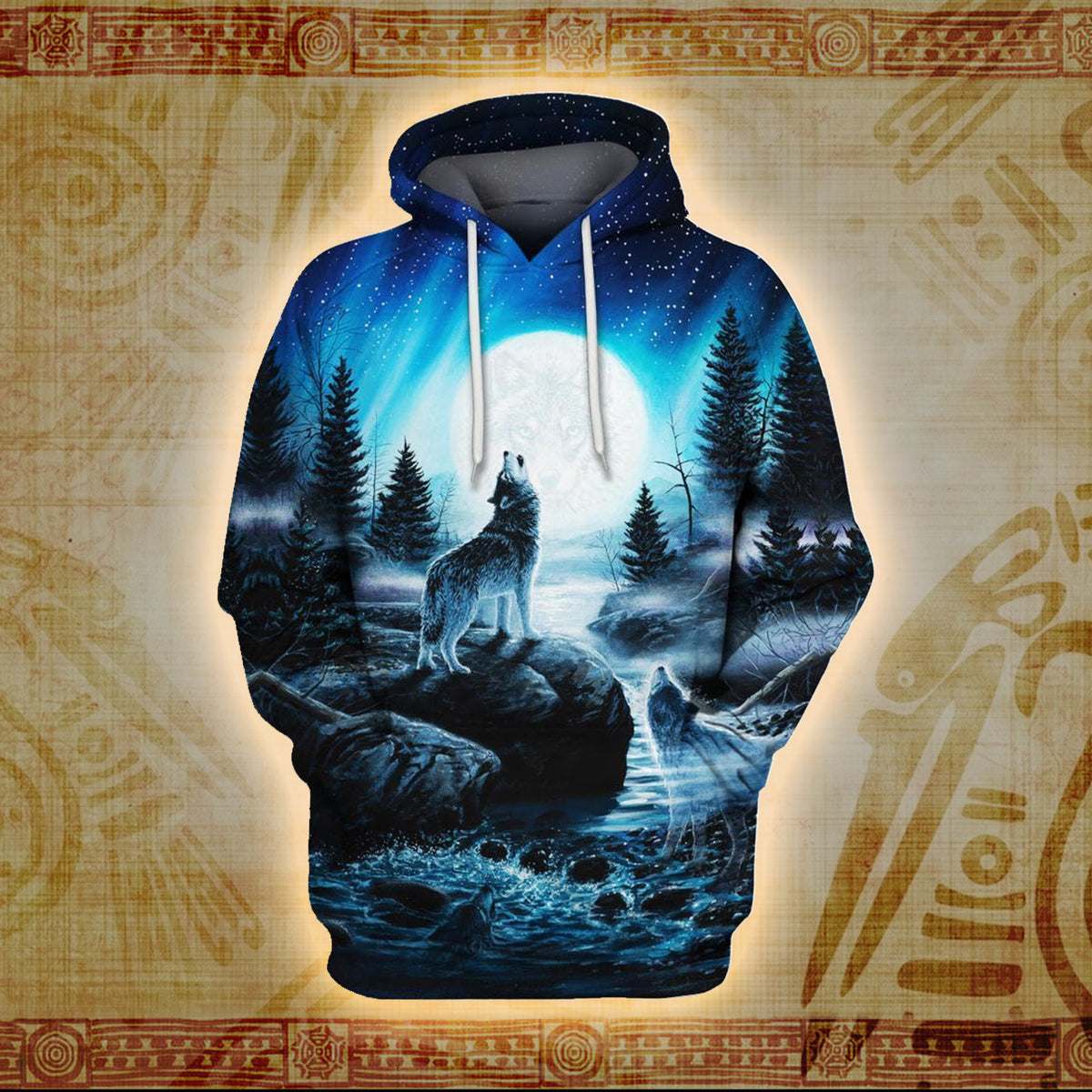 Moonlit Echoes 3D Printed Hoodie