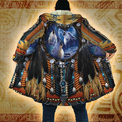 Lunar Wolf Song - Native American Hooded Cloak