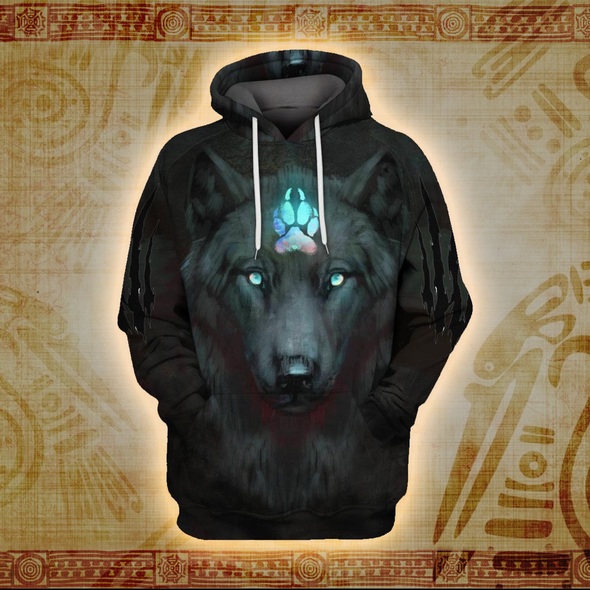 Mystic Wolf Guardian 3D Printed Hoodie