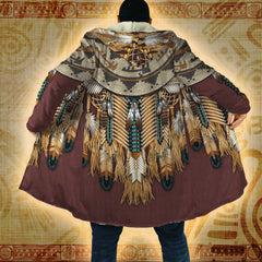 Eagle Feather Warrior - Native American Hooded Cloak