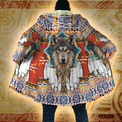 Spirit Wolf - Native American Hooded Cloak