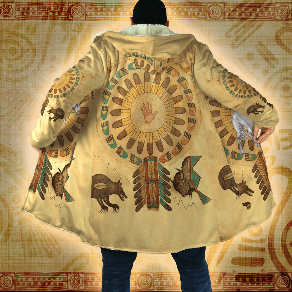 Sun Bear - Native American Hooded Cloak