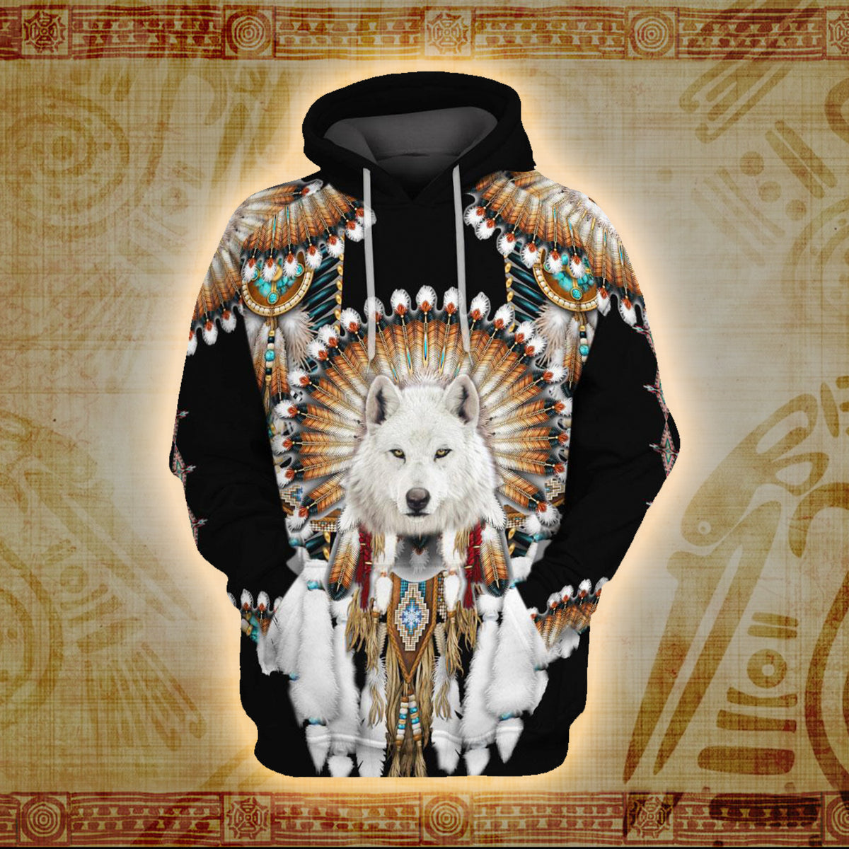 White Wolf Chieftain 3D Printed Hoodie