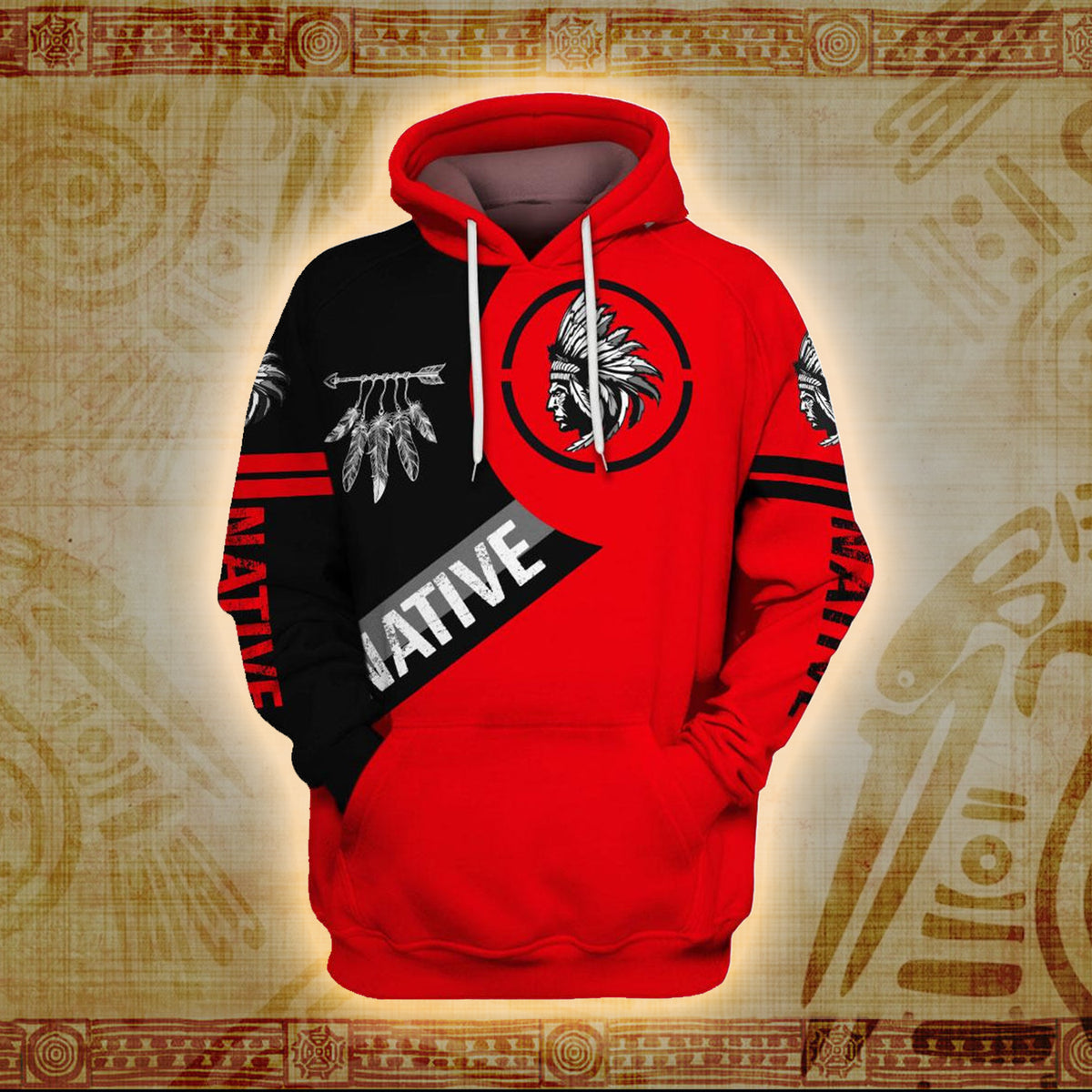 Native Pride Warrior 3D Printed Hoodie