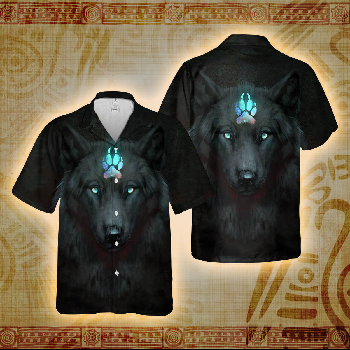 Spirit of the Night Wolf - Native American Hawaii Shirt