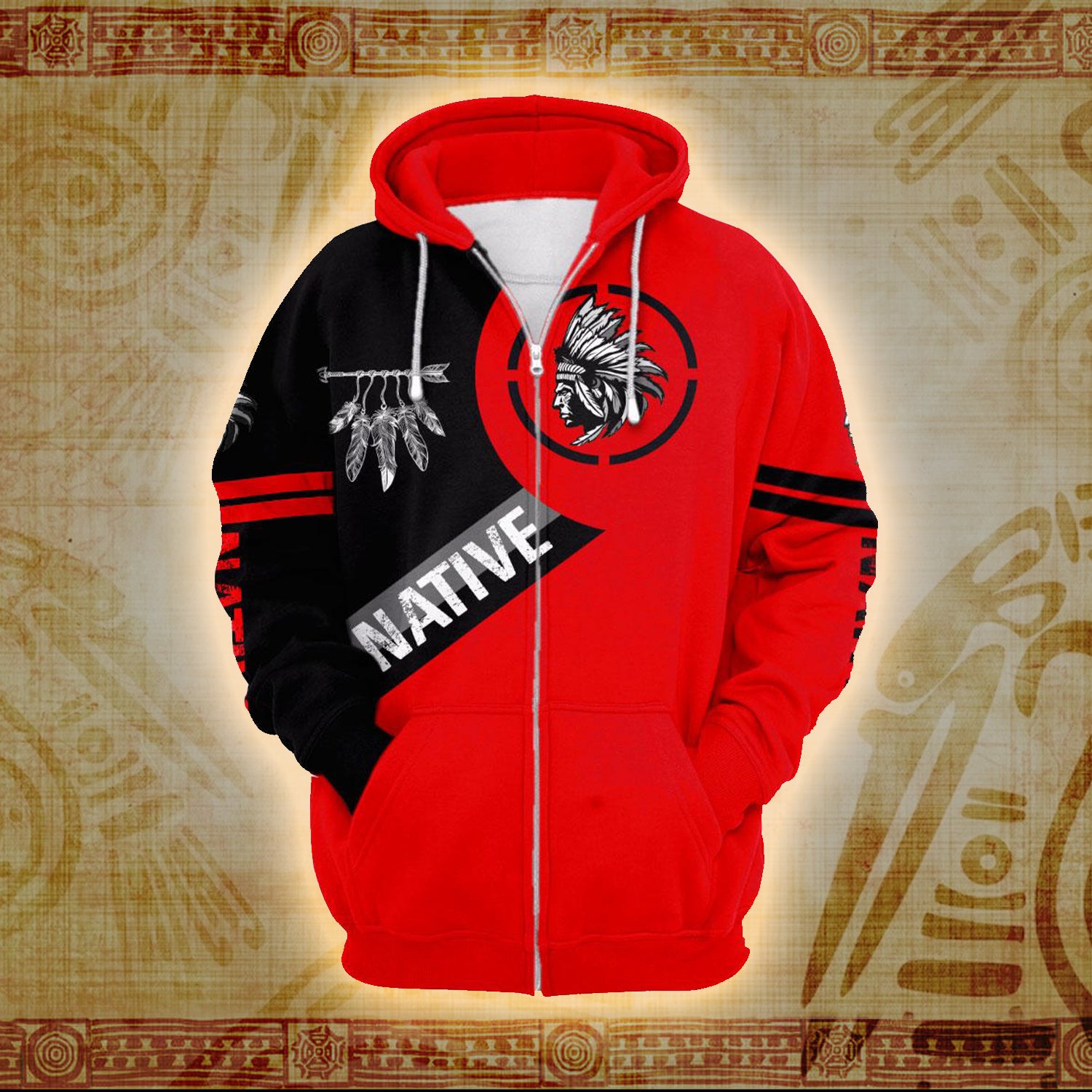 Native Pride Warrior 3D Printed Hoodie