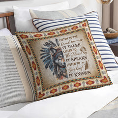 Whisper of the Wolf Woven Pillow - 17"x18" Cotton Blend