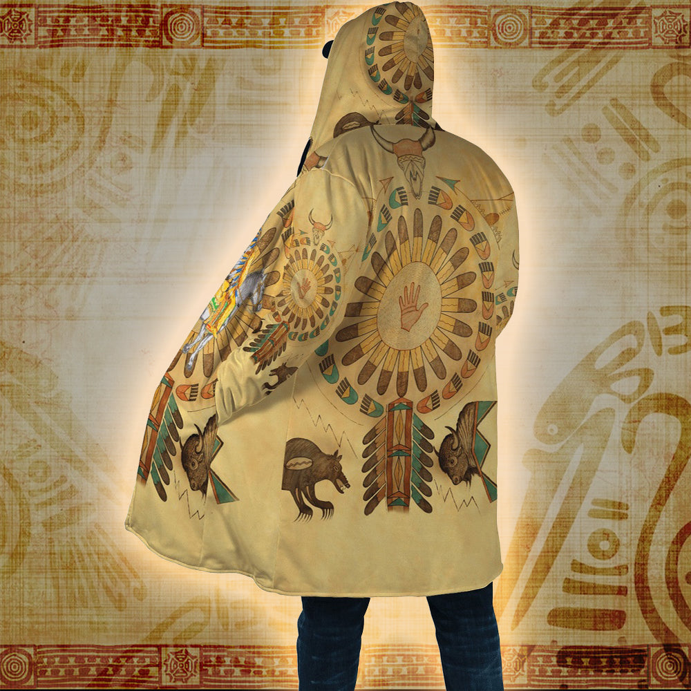 Sun Bear - Native American Hooded Cloak