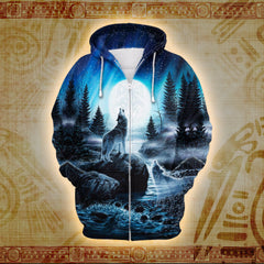 Moonlit Echoes 3D Printed Hoodie