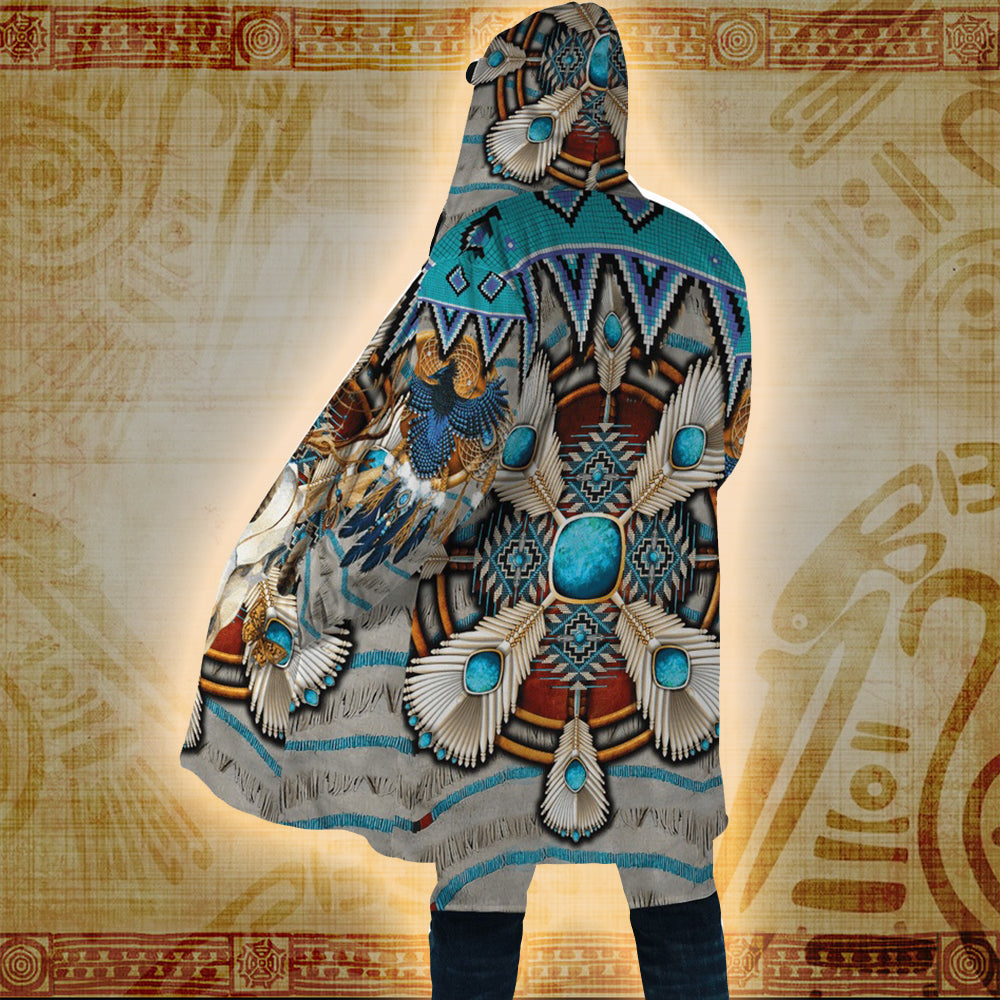 Turquoise Dream - Native American Hooded Cloak