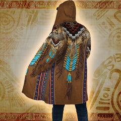 Blue River Warrior - Native American Hooded Cloak