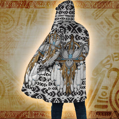 Snowy Owl Wisdom - Native American Hooded Cloak