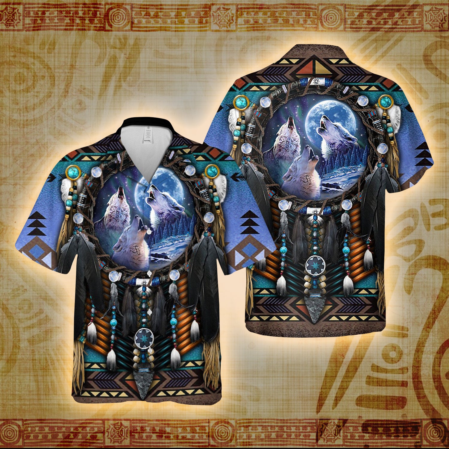 Lunar Howl - Native American Hawaii Shirt