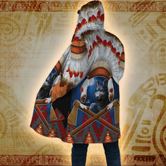 Warrior Wolf Spirit - Native American Hooded Cloak