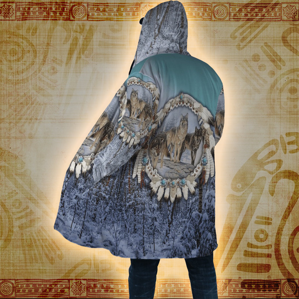 Wolf Pack Guardian - Native American Hooded Cloak