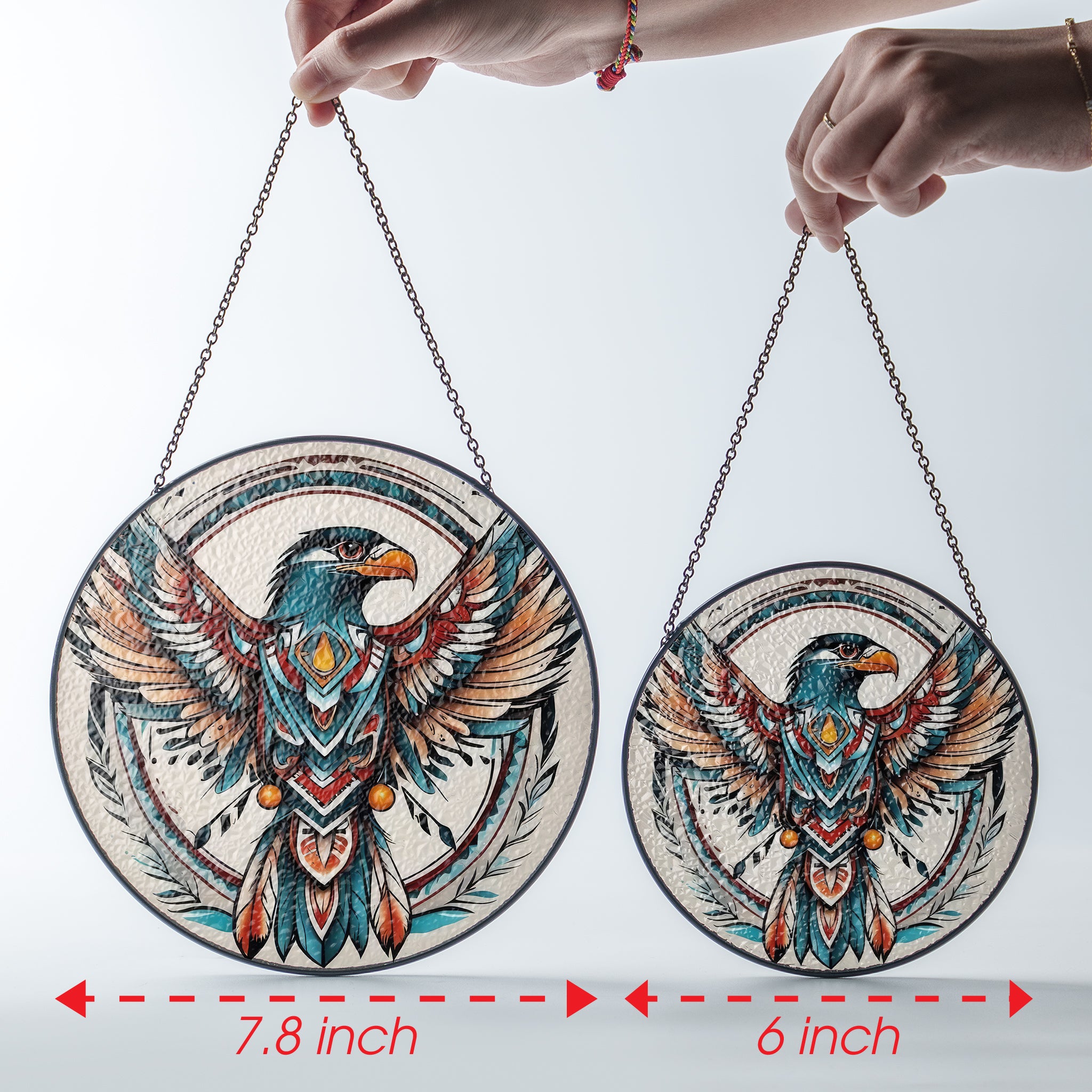 Soaring Eagle Stained Glass SunCatcher - Native American-Inspired Decor