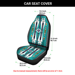 Cyan Tribal Pattern-Native American Car Seat Cover