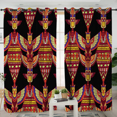 Totem Pattern Living Room Curtains - Native American Curtain