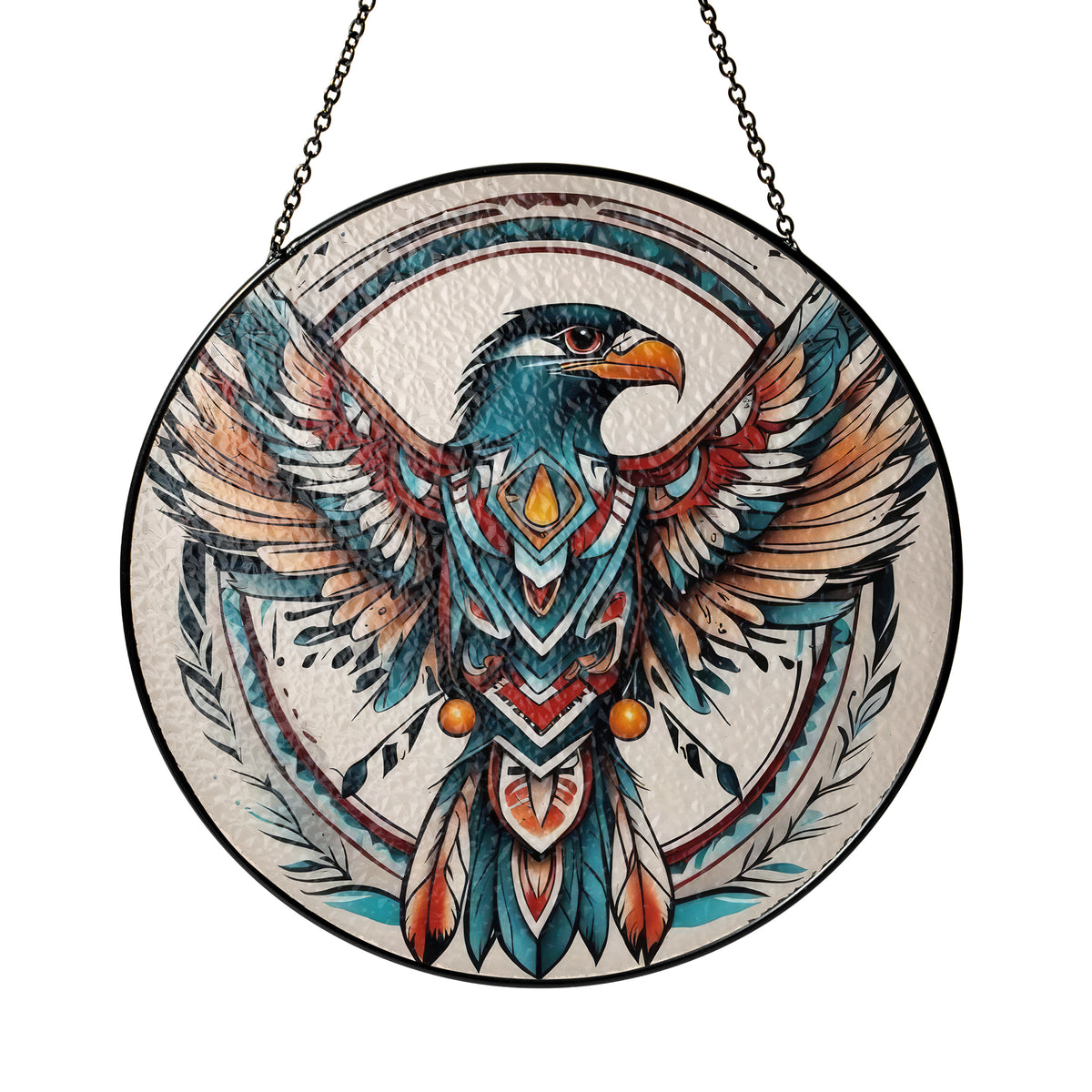 Soaring Eagle Stained Glass SunCatcher - Native American-Inspired Decor