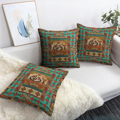 Kokopelli Tribal Woven Pillow - 17"x18" Cotton Blend