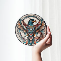 Soaring Eagle Stained Glass SunCatcher - Native American-Inspired Decor