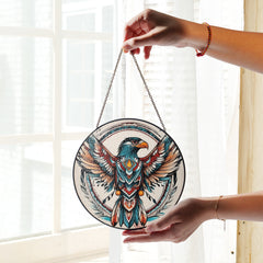 Soaring Eagle Stained Glass SunCatcher - Native American-Inspired Decor