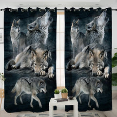 Lone Wolf Native American  Curtains - Native American Curtain