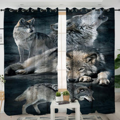 Lone Wolf Native American  Curtains - Native American Curtain