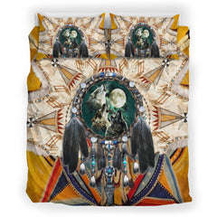 Lunar Wolf Dream - Native American Bedding Set