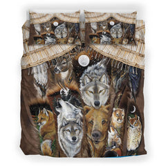 Spirit of the Forest Guardians - Native American Bedding Set