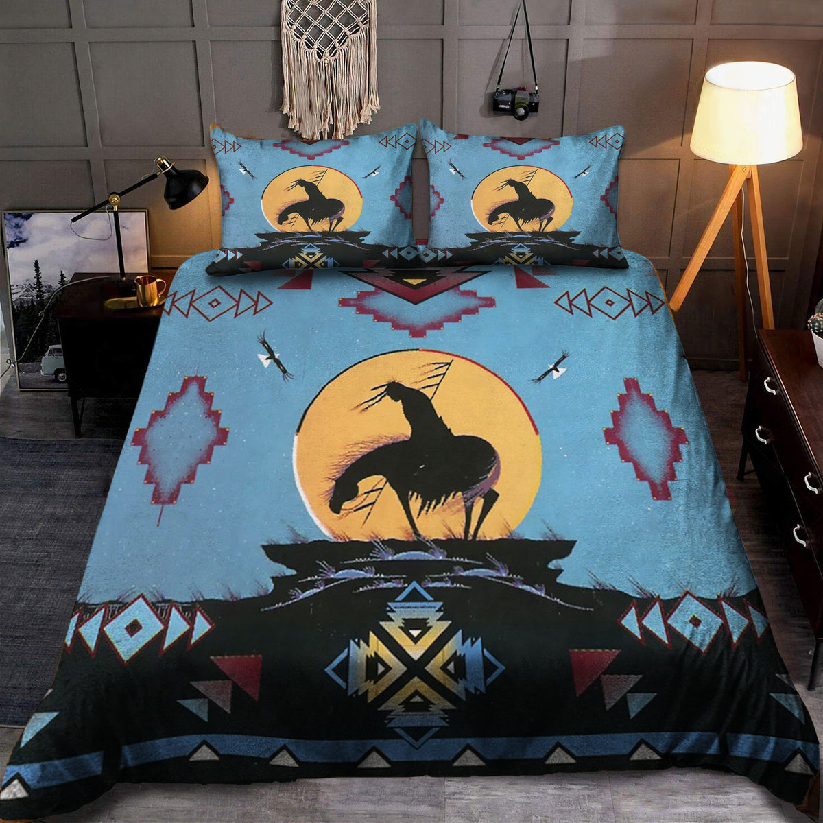 Sunset Warrior - Native American Bedding Set