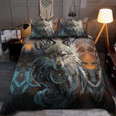 Mystic Wolf Guardian - Native American Bedding Set