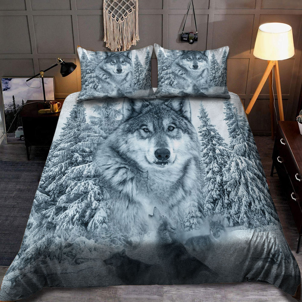 Winter Wolf Spirit - Native American Bedding Set