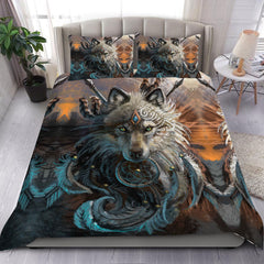 Mystic Wolf Guardian - Native American Bedding Set