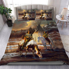 Warriors of the Plains - Native American Bedding Set