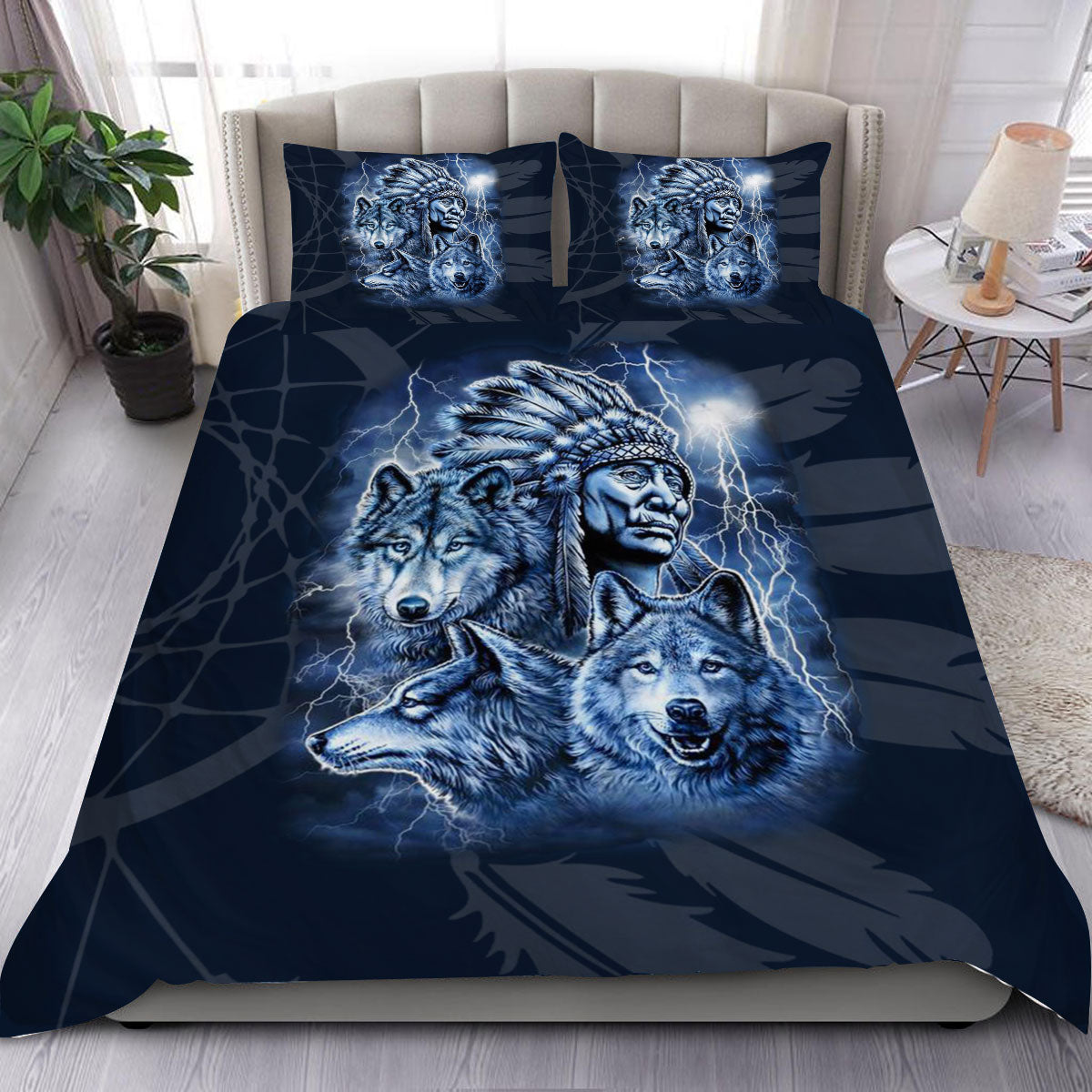 Thunder Wolf Spirit - Native American Bedding Set