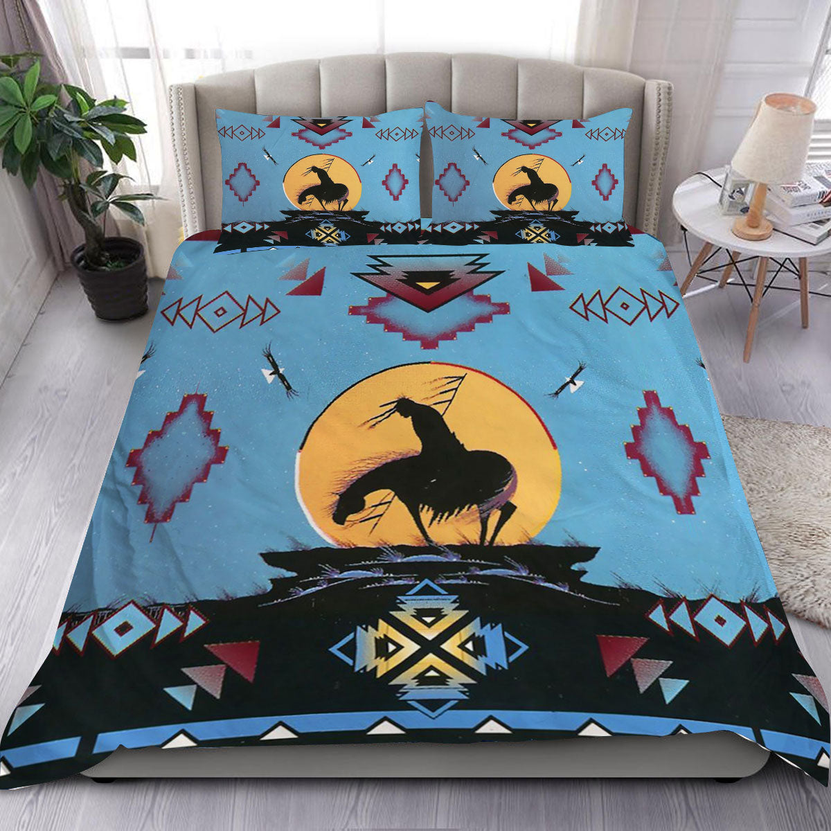 Sunset Warrior - Native American Bedding Set