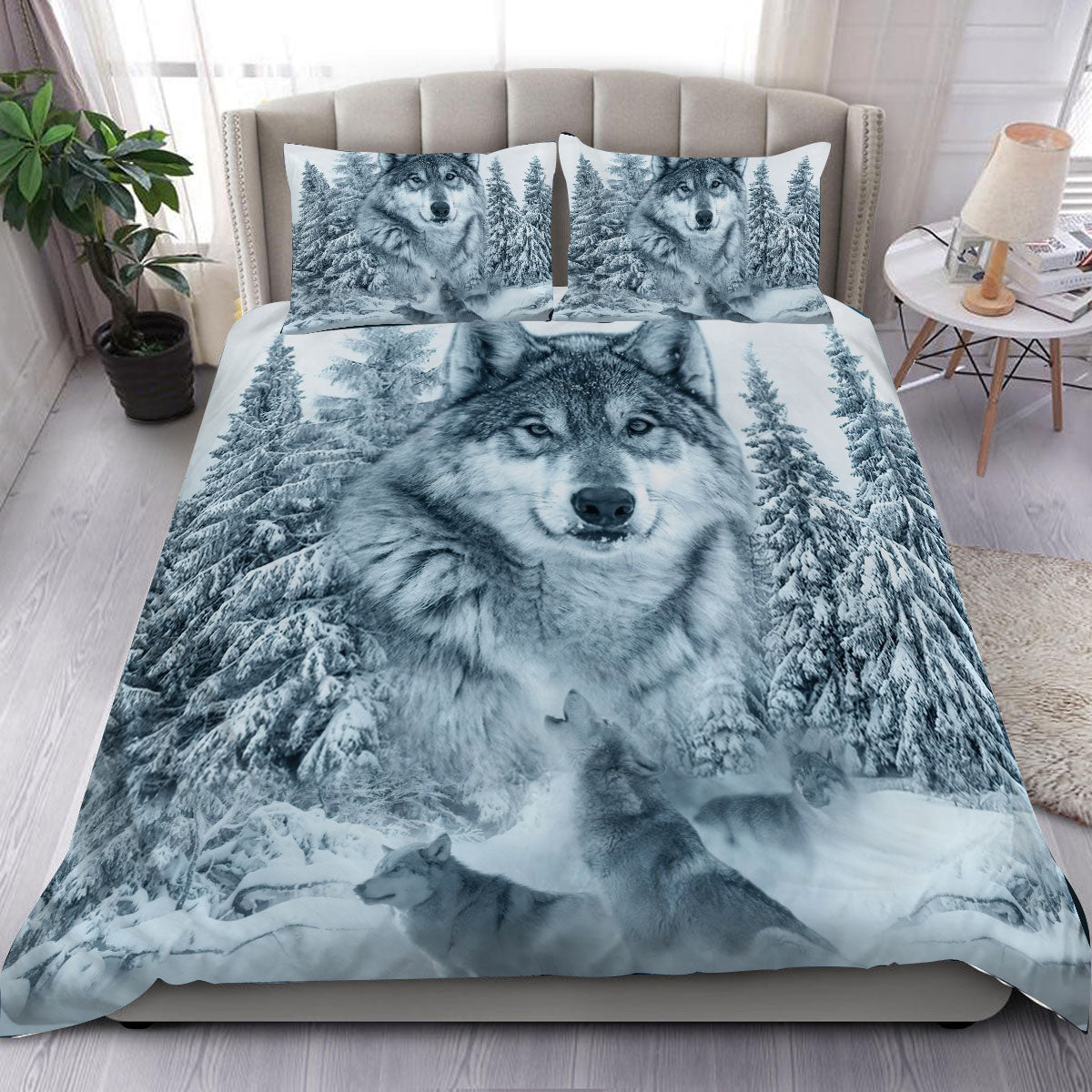 Winter Wolf Spirit - Native American Bedding Set