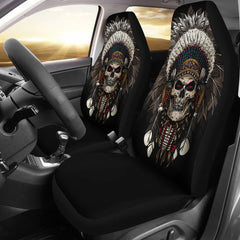 Warrior Skull-Native American Car Seat Cover