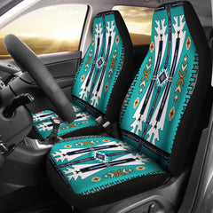 Cyan Tribal Pattern-Native American Car Seat Cover