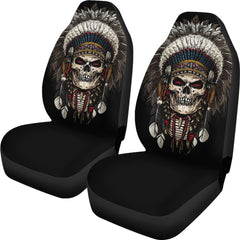 Warrior Skull-Native American Car Seat Cover