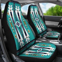 Cyan Tribal Pattern-Native American Car Seat Cover