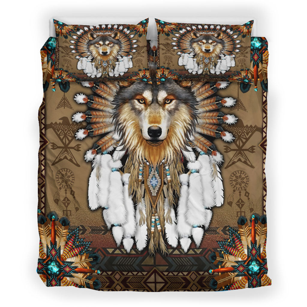 Wolf Spirit Chief - Native American Bedding Set